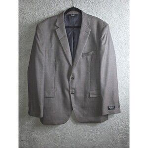 Jos A‎ Bank Wool Blazer Sport Coat Mens 46L Gray Blue Check Executive $199